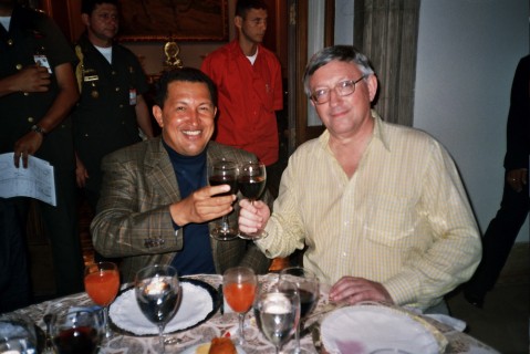 Alan Woods med Hugo Chávez